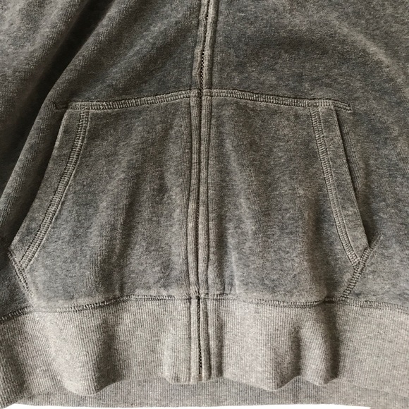 VS PINK | Gray Crushed Velvet Sequined Hoodie - Picture 5 of 8